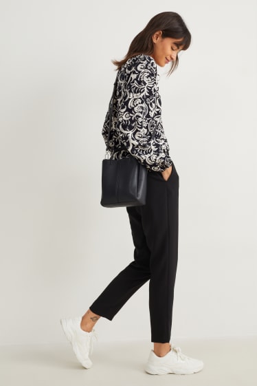 Damen - Bluse - gemustert - schwarz