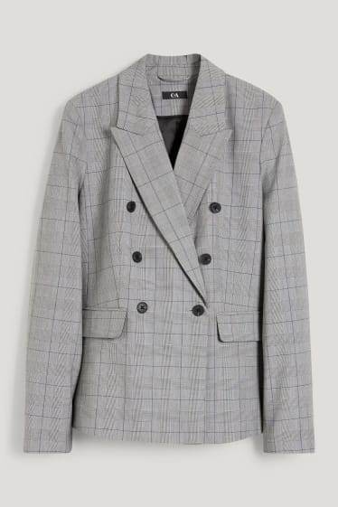 Women - Business blazer - regular fit - Mix & match - check - gray