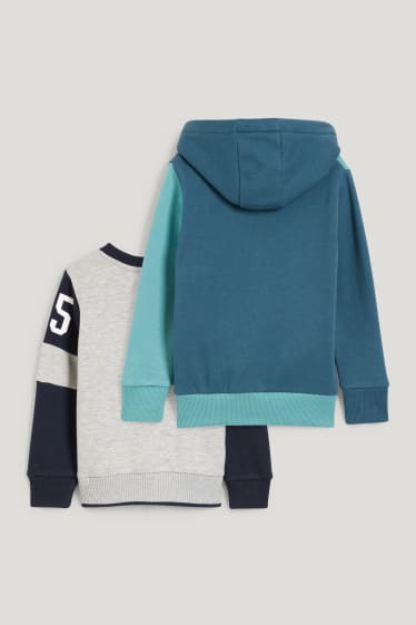 Exklusiv Online - Multipack 2er - Hoodie und Sweatshirt - blau / türkis