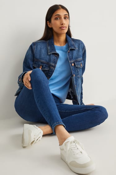 Dames - Basic trui van merinowol - blauw