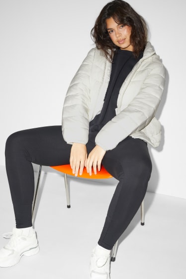 Damen XL - CLOCKHOUSE - Steppjacke mit Kapuze - cremeweiß