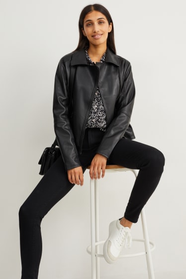 Damen - Bluse - gemustert - schwarz