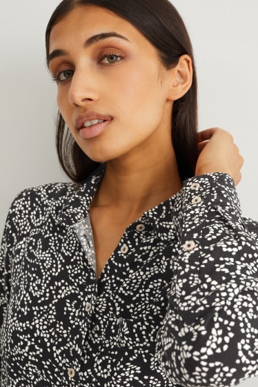 Damen - Bluse - gemustert - schwarz