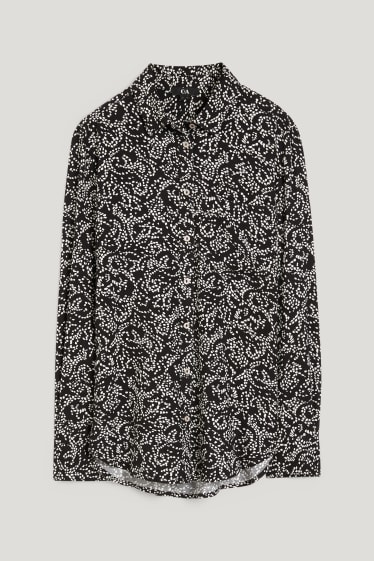 Damen - Bluse - gemustert - schwarz