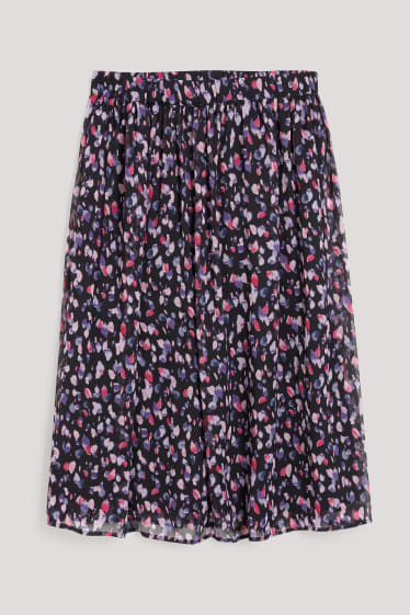 Damen - Chiffon-Rock - gemustert - dunkelblau