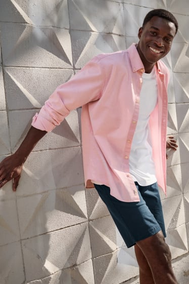Hommes - Chemise Oxford - regular fit - col button down - rose