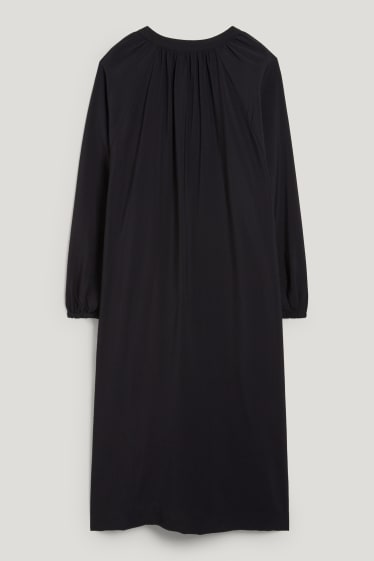Dames - Jurk met V-hals - zwart