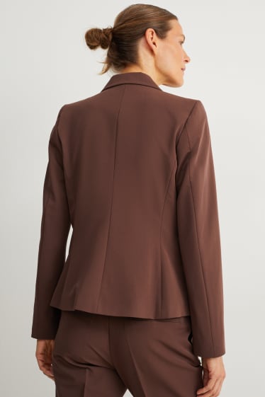 Dames - Blazer - getailleerd - donkerbruin