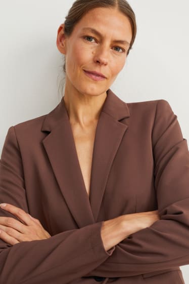 Dames - Blazer - getailleerd - donkerbruin