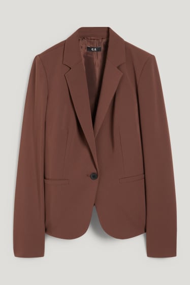 Dames - Blazer - getailleerd - donkerbruin