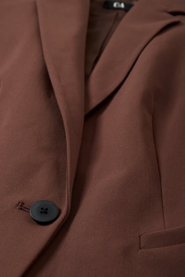 Dames - Blazer - getailleerd - donkerbruin