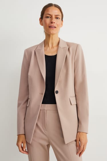 Dames - Business-blazer - regular fit - 4 Way Stretch - beige