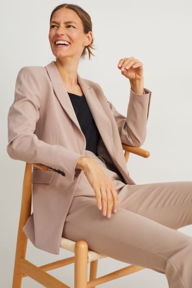 Dames - Business-blazer - regular fit - 4 Way Stretch - beige