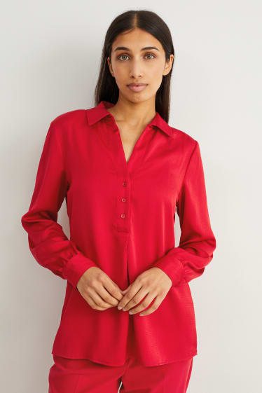 Femmes - Chemisier - rouge foncé