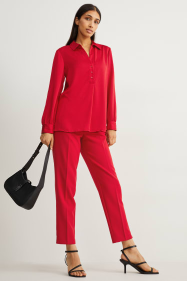 Damen - Bluse - dunkelrot