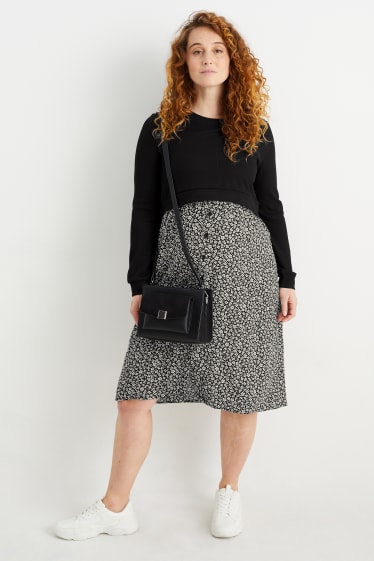 Dames - Voedingsjurk - 2-in-1-look - zwart