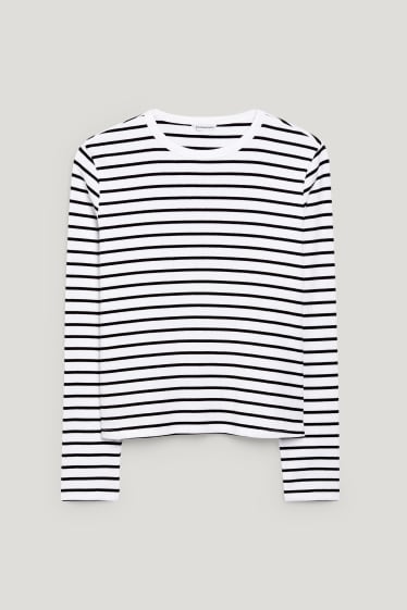 Donna - CLOCKHOUSE - maglia a maniche lunghe - a righe - bianco