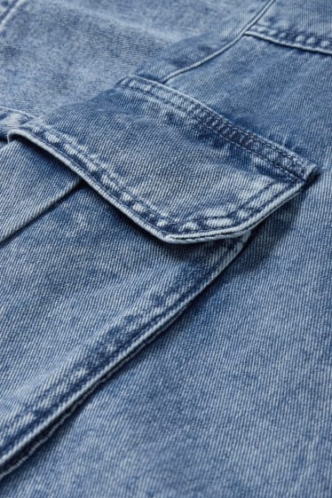 Clockhouse Girls - CLOCKHOUSE - Straight Cargo Jeans - High Waist - jeans-blau
