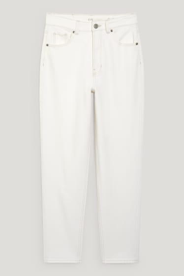 Damen - Mom Jeans - High Waist - hellbeige