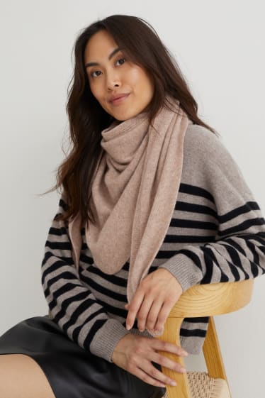 Women - Cashmere scarf - beige