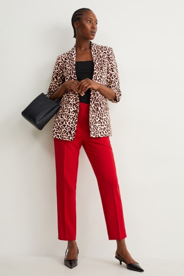 Dames - Blazer - relaxed fit - met patroon - lichtbruin