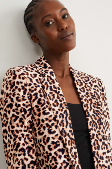 Dames - Blazer - relaxed fit - met patroon - lichtbruin