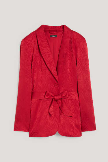 Dames - Blazer - relaxed fit - met patroon - donkerrood