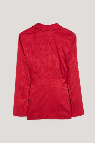 Dames - Blazer - relaxed fit - met patroon - donkerrood