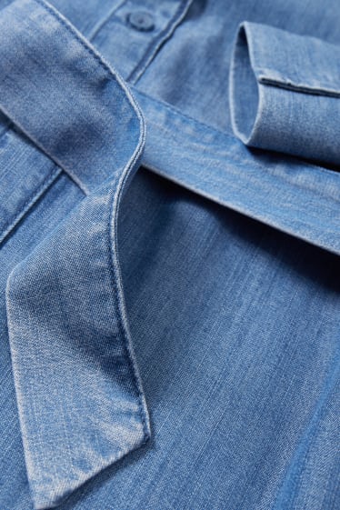 Damen - Blusenkleid - blau