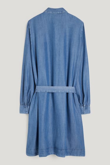 Damen - Blusenkleid - blau
