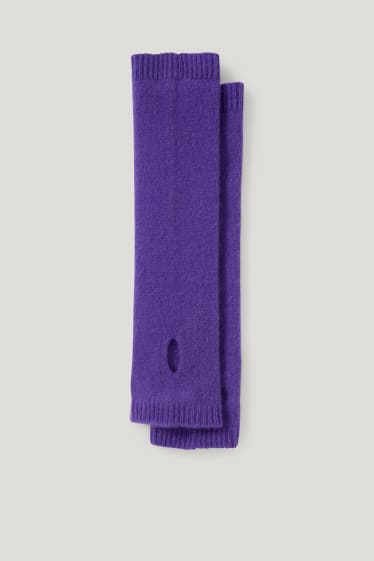 Femmes - Gants coupés en cachemire - violet