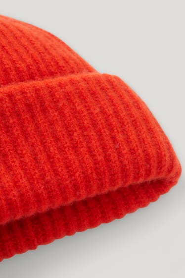 Women - Cashmere hat - dark orange