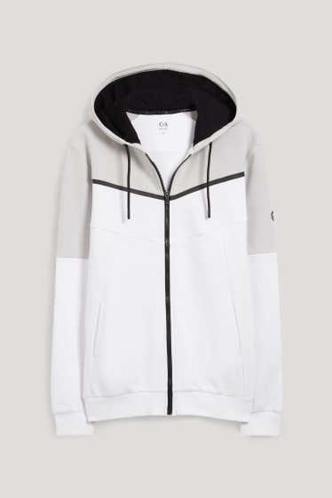 Herren - Sweatjacke mit Kapuze - weiß