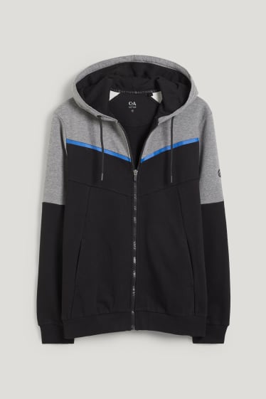 Herren - Sweatjacke mit Kapuze - schwarz