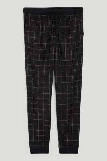 Uomo - Pantaloni pigiama - a quadretti - nero