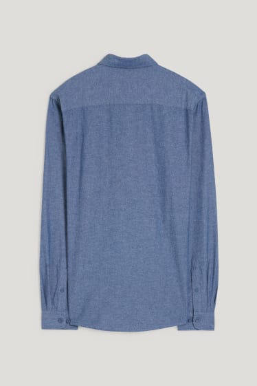 Herren - Hemd - Regular Fit - Button-down - blau