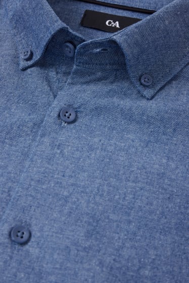 Herren - Hemd - Regular Fit - Button-down - blau