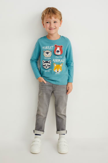 Toddler Boys - Multipack 3er - Langarmshirt - türkis