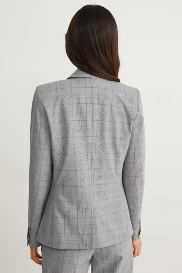 Women - Business blazer - regular fit - Mix & match - check - gray