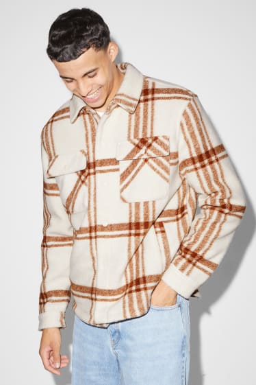 Clockhouse Boys - Shirt jacket - check - light beige