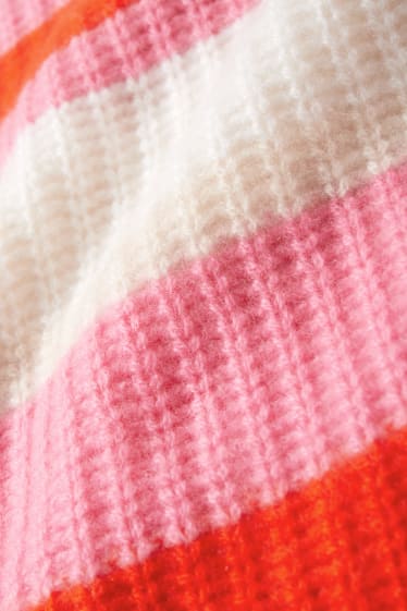 Damen - Kaschmir-Pullover - gestreift - hellbeige