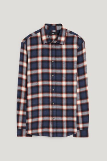 Herren - Hemd - Regular Fit - Kent - kariert - dunkelblau