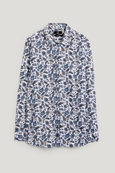 Heren - Business-overhemd - regular fit - button down - gemakkelijk te strijken - wit