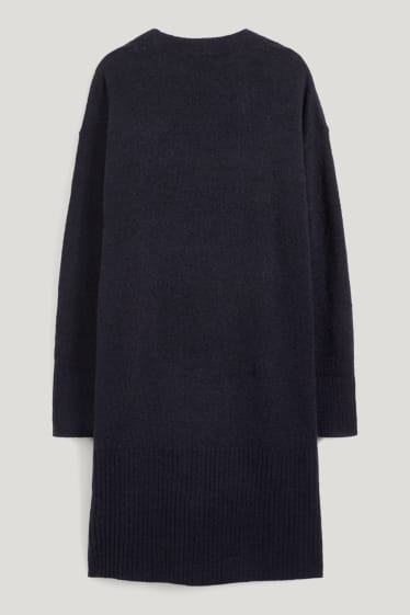Damen - Lange Strickjacke - dunkelblau
