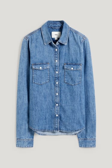 Damen - Jeansbluse - jeans-blau