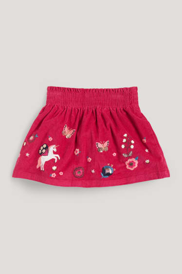 Toddler Girls - Fustă din catifea reiată - roz
