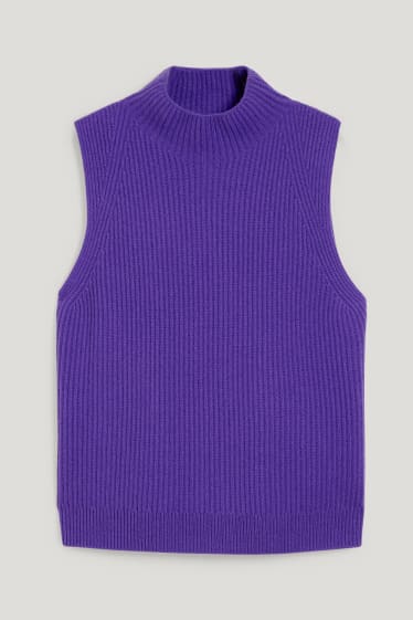 Femmes - Pull sans manches en cachemire - violet