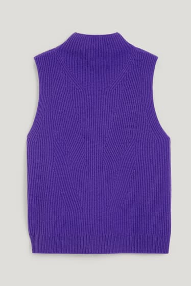 Femmes - Pull sans manches en cachemire - violet