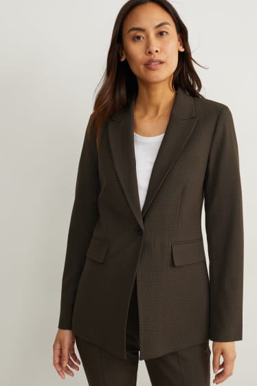 Dames - Business-blazer - regular fit - Flex - 4 Way Stretch - bruin