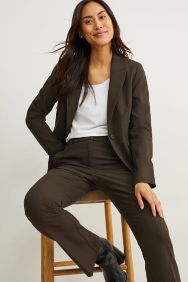 Dames - Business-blazer - regular fit - Flex - 4 Way Stretch - bruin